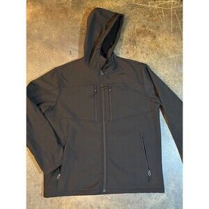 Reebok Black Softshell Jacket Mens 2XL Hooded Fleece Lined Full Zip